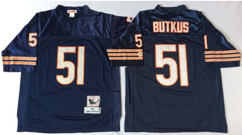 Mitchell&Ness Bears #51 Dick Butkus Blue Small No. Throwback Stitched NFL Jersey - Click Image to Close